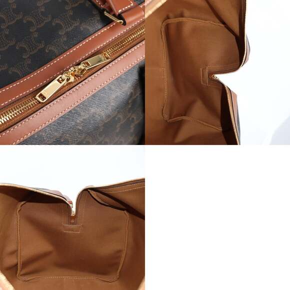 CELINE Triomphe Boston Bag Pvc Leather Black Gold - Picture 13 of 13